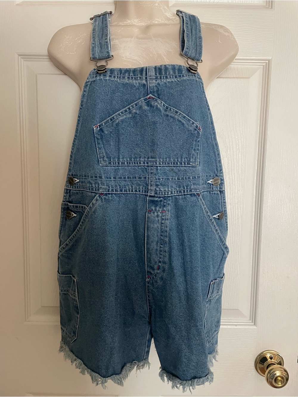 Sonoma Light‎ Blue Denim Overalls with Pink Accent